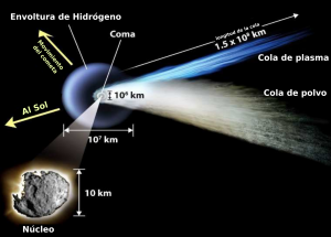 Estructura básica de un cometa