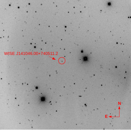  Imagen del campo de WISE J141046.00+740511.2 tomada con el Telescopio de Liverpool 